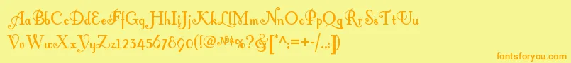 Fontleroybrownnf Font – Orange Fonts on Yellow Background