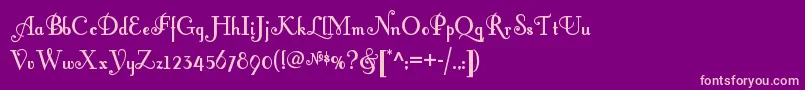 Fontleroybrownnf Font – Pink Fonts on Purple Background