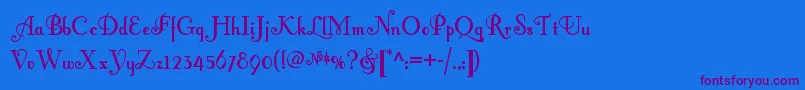 Fontleroybrownnf Font – Purple Fonts on Blue Background