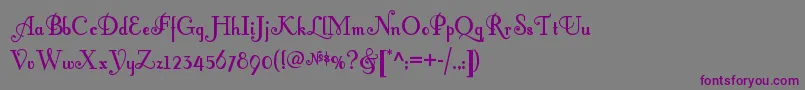 Шрифт Fontleroybrownnf – фиолетовые шрифты на сером фоне