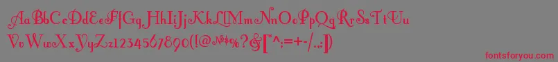 フォントFontleroybrownnf – 赤い文字の灰色の背景