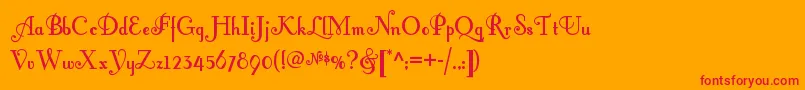 Fontleroybrownnf Font – Red Fonts on Orange Background