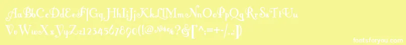 Fontleroybrownnf Font – White Fonts on Yellow Background