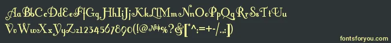 フォントFontleroybrownnf – 黒い背景に黄色の文字