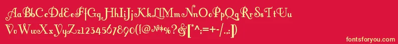 Fontleroybrownnf Font – Yellow Fonts on Red Background