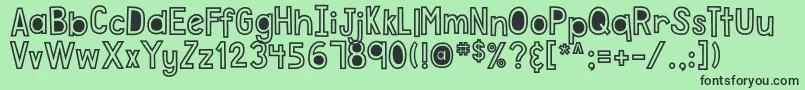 DjbJustDontCallMeCrazy Font – Black Fonts on Green Background