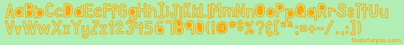 DjbJustDontCallMeCrazy Font – Orange Fonts on Green Background