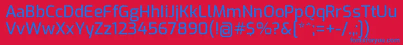 フォントExoMedium – 赤い背景に青い文字