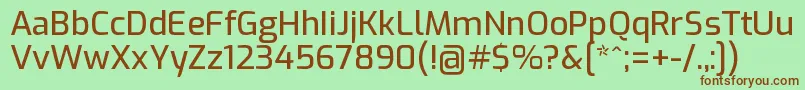 ExoMedium Font – Brown Fonts on Green Background