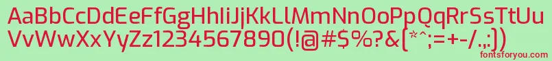 ExoMedium Font – Red Fonts on Green Background