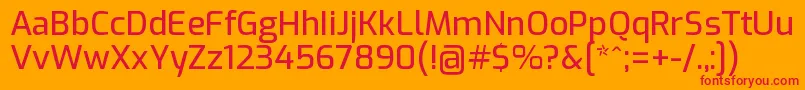 ExoMedium Font – Red Fonts on Orange Background
