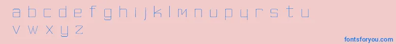 SkinnyMinnie-Schriftart – Blaue Schriften auf rosa Hintergrund
