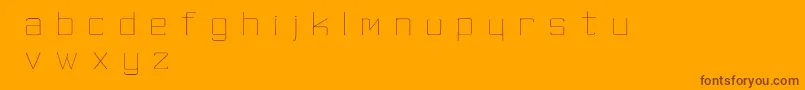 SkinnyMinnie-Schriftart – Braune Schriften auf orangefarbenem Hintergrund