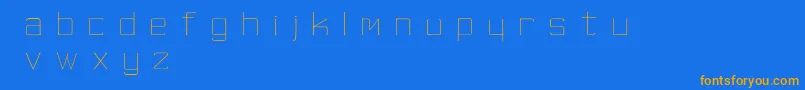 SkinnyMinnie-Schriftart – Orangefarbene Schriften auf blauem Hintergrund