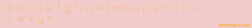 SkinnyMinnie-Schriftart – Orangefarbene Schriften auf rosa Hintergrund