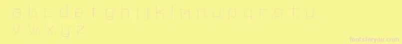 SkinnyMinnie-Schriftart – Rosa Schriften auf gelbem Hintergrund