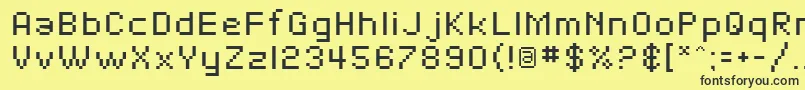 Czcionka SfPixelate – czarne czcionki na żółtym tle