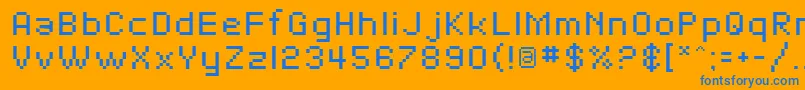 SfPixelate Font – Blue Fonts on Orange Background