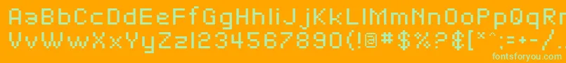 SfPixelate Font – Green Fonts on Orange Background