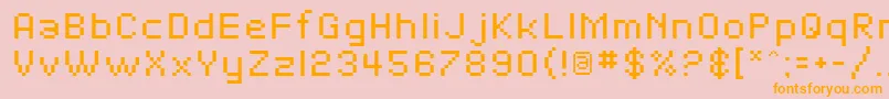 Шрифт SfPixelate – оранжевые шрифты на розовом фоне