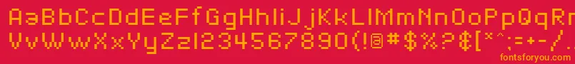 SfPixelate Font – Orange Fonts on Red Background