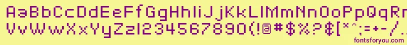 フォントSfPixelate – 紫色のフォント、黄色の背景