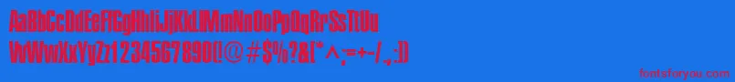 PlakettethreeRegularフォントについての詳細 フォントPlakettethreeRegular – 赤い文字の青い背景