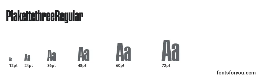 PlakettethreeRegular Font Sizes