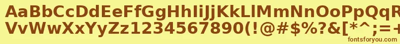 AeAlmothnnaBold Font – Brown Fonts on Yellow Background