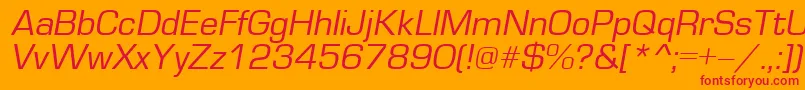 EuroI Font – Red Fonts on Orange Background
