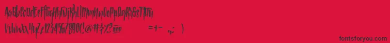 Strained Font – Black Fonts on Red Background