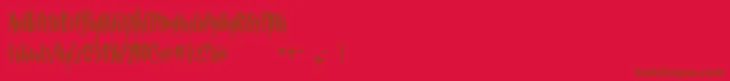 Weitere Informationen zur Strained-Schriftart Strained-Schriftart – Braune Schriften auf rotem Hintergrund