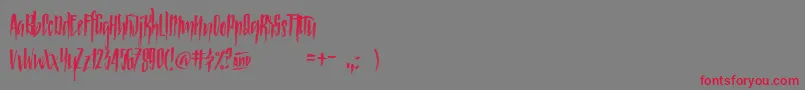 Strained Font – Red Fonts on Gray Background