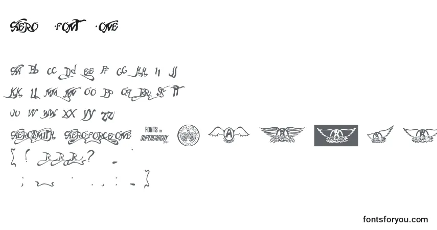 Schriftart AeroВ·fontВ·one – Alphabet, Zahlen, spezielle Symbole