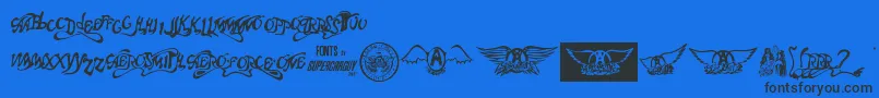 AeroВ·fontВ·one Font – Black Fonts on Blue Background