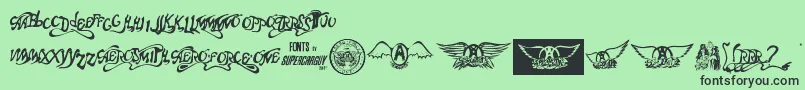 Czcionka AeroВ·fontВ·one – czarne czcionki na zielonym tle