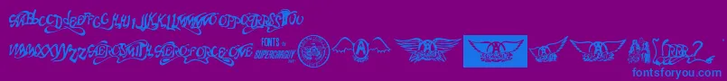 Fonte AeroВ·fontВ·one – fontes azuis em um fundo violeta