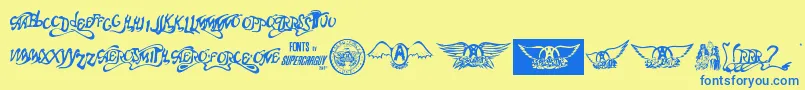 Шрифт AeroВ·fontВ·one – синие шрифты на жёлтом фоне