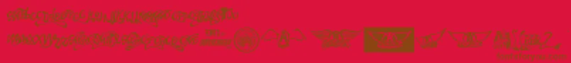 Шрифт AeroВ·fontВ·one – коричневые шрифты на красном фоне