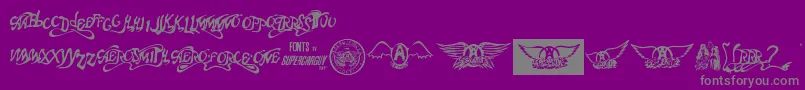 Weitere Informationen zur AeroВ·fontВ·one-Schriftart AeroВ·fontВ·one-Schriftart – Graue Schriften auf violettem Hintergrund