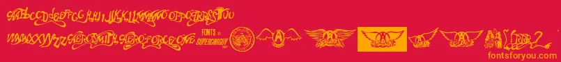 Czcionka AeroВ·fontВ·one – pomarańczowe czcionki na czerwonym tle