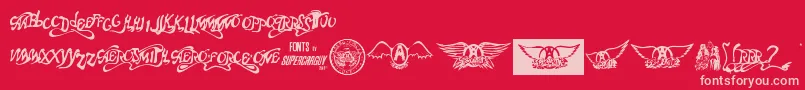 AeroВ·fontВ·one Font – Pink Fonts on Red Background