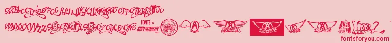 AeroВ·fontВ·one Font – Red Fonts on Pink Background