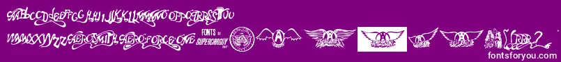 フォントAeroВ·fontВ·one – 紫の背景に白い文字