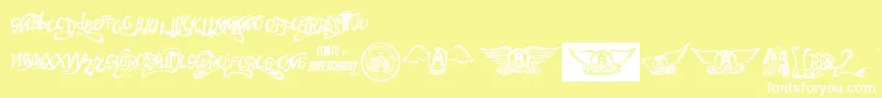 AeroВ·fontВ·one Font – White Fonts on Yellow Background