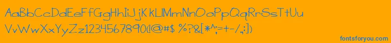 BmdASensibleArmadillo-Schriftart – Blaue Schriften auf orangefarbenem Hintergrund