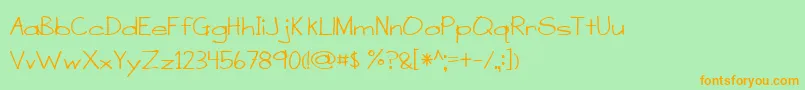 BmdASensibleArmadillo Font – Orange Fonts on Green Background