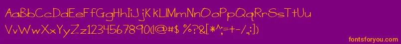 BmdASensibleArmadillo Font – Orange Fonts on Purple Background