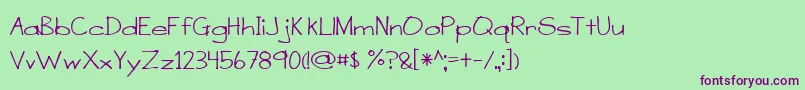 BmdASensibleArmadillo Font – Purple Fonts on Green Background