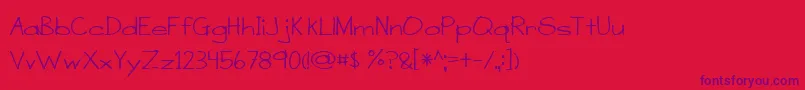 BmdASensibleArmadillo Font – Purple Fonts on Red Background